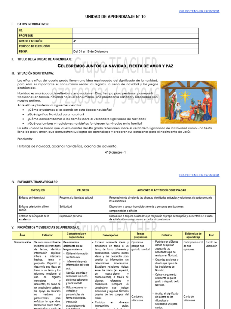 4º Unidad de Aprendizaje #10 | PDF | Geometría | Datos