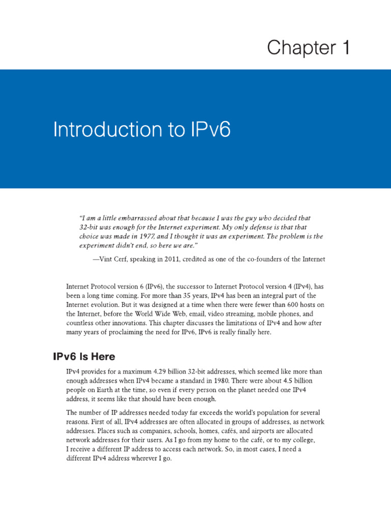 Introduction To IPv6 | PDF