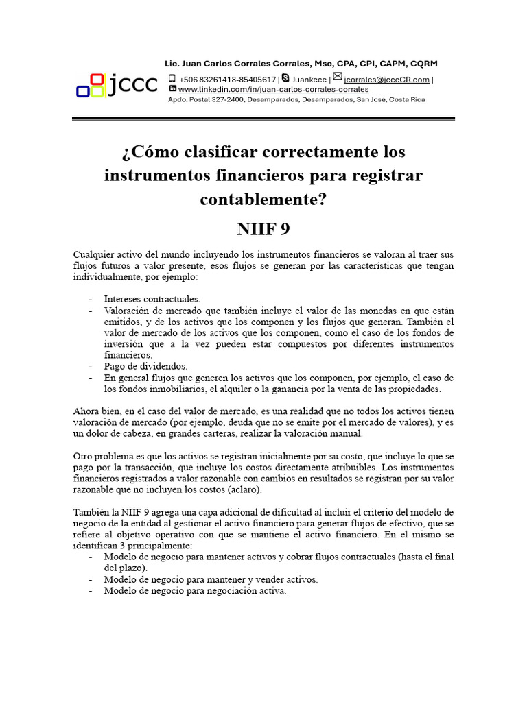 Registro NIIF 9 p1 | PDF | Contabilidad | normas internacionales de ...