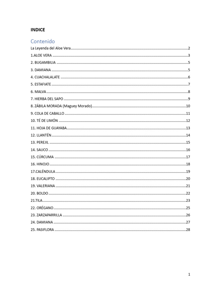 Indice | PDF | Orégano | Hinojo