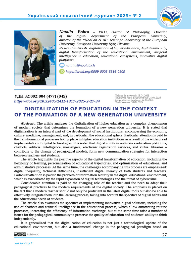 Digitalization of Education in The Context of The | PDF | Artificial ...