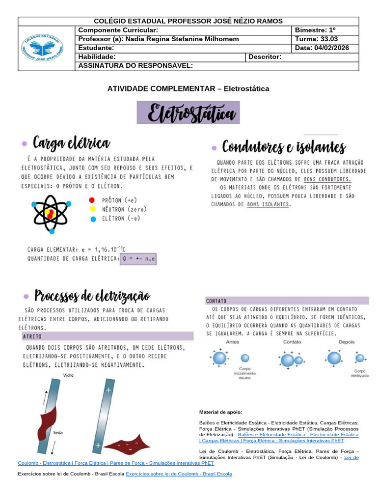 F1 - Eletrostatica | PDF