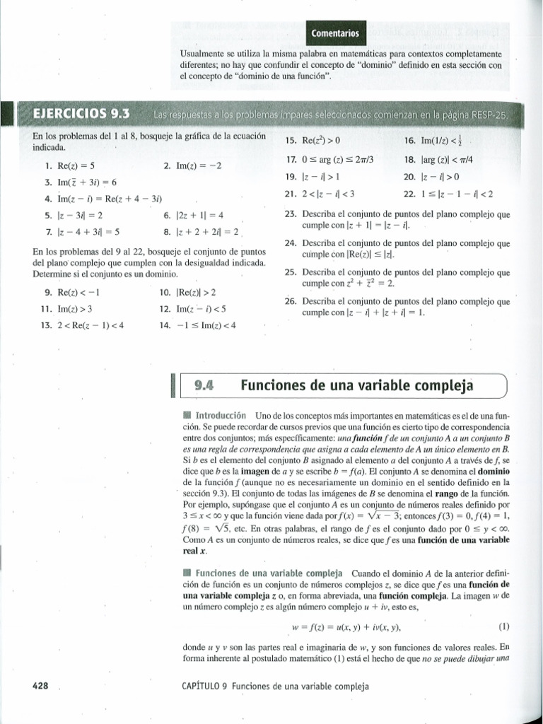 Funciones Complejas Zill | PDF