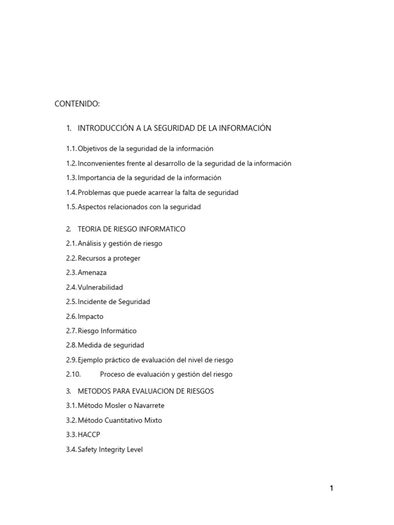 UNIDAD 1 - SEGURIDAD Y GESTIÓN DEL RIESGO | PDF | La seguridad ...