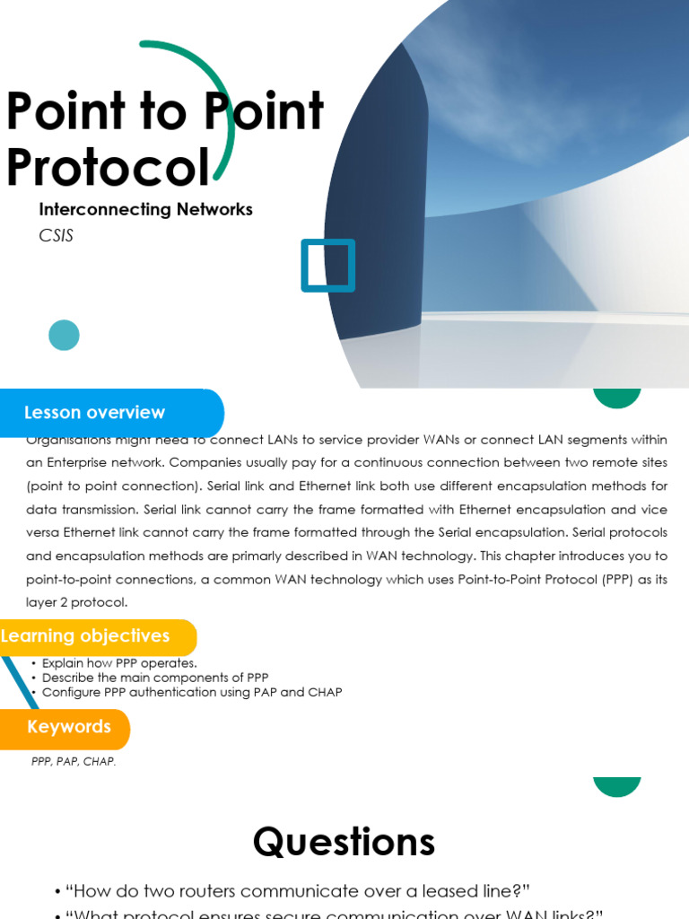 Lesson 2 - Point To Point Protocol | PDF | Communications Protocols ...