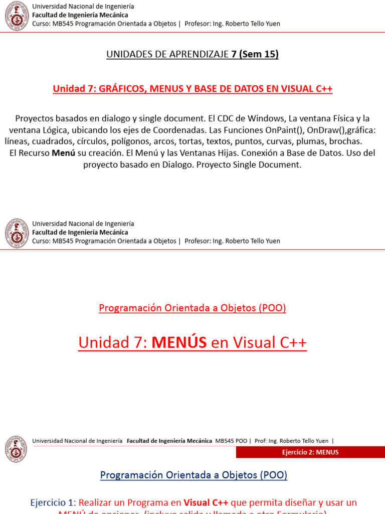 Sem15 POO - FORM Tipo MENU y MFC en Visual C++ (1) | PDF | Software del ...