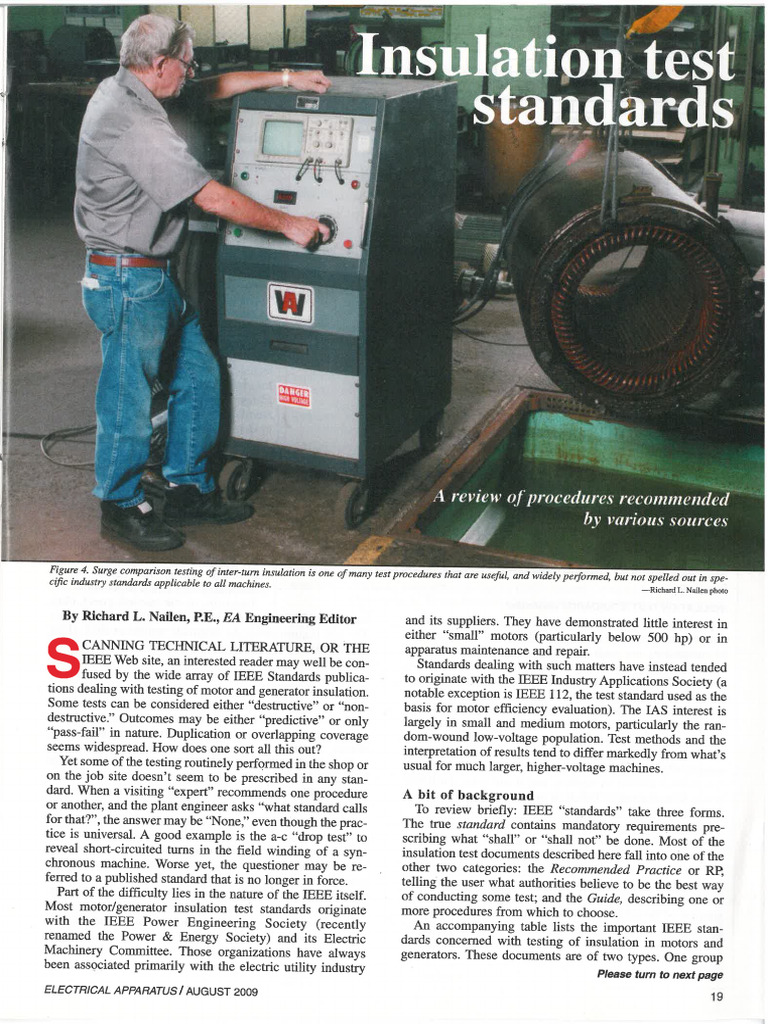 Insulation Test Standards | PDF | Alternating Current | Electric Motor