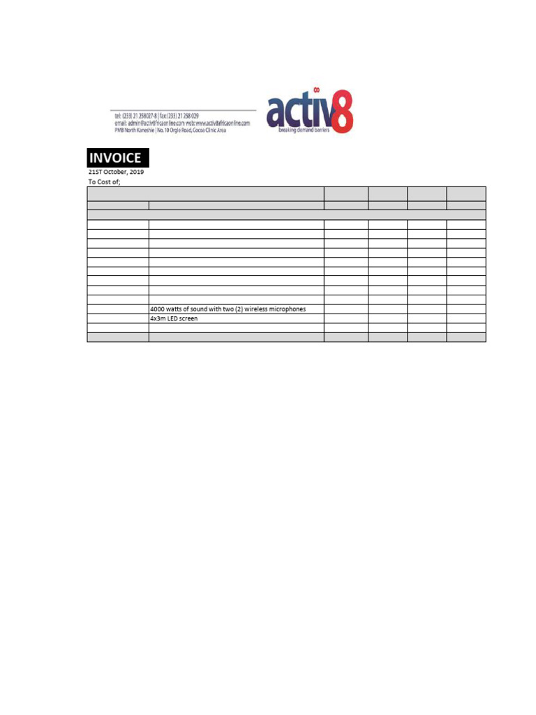 Fiesta Party Invoice | PDF