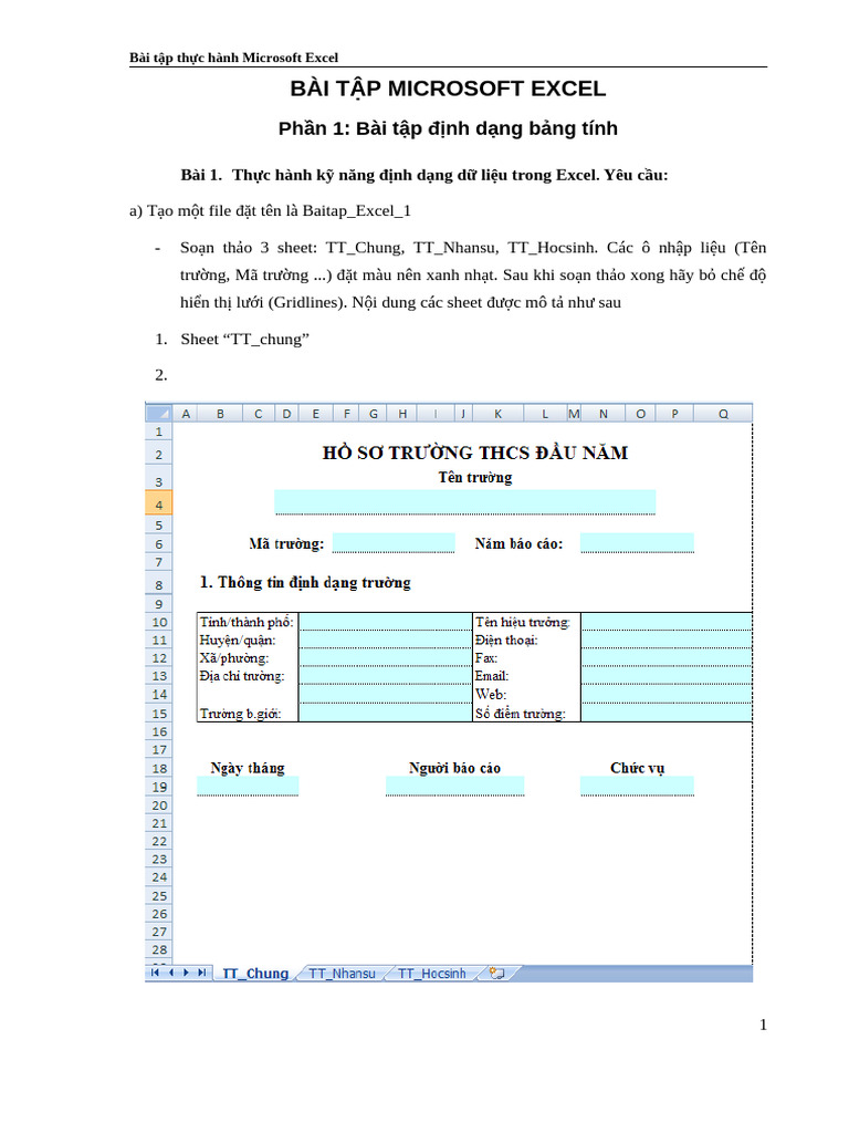 Phan III - Bai Tap MS Excel - New | PDF