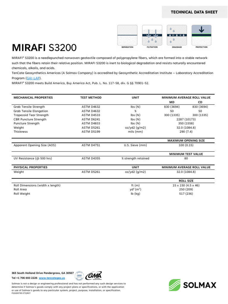 Mirafi S3200 | PDF