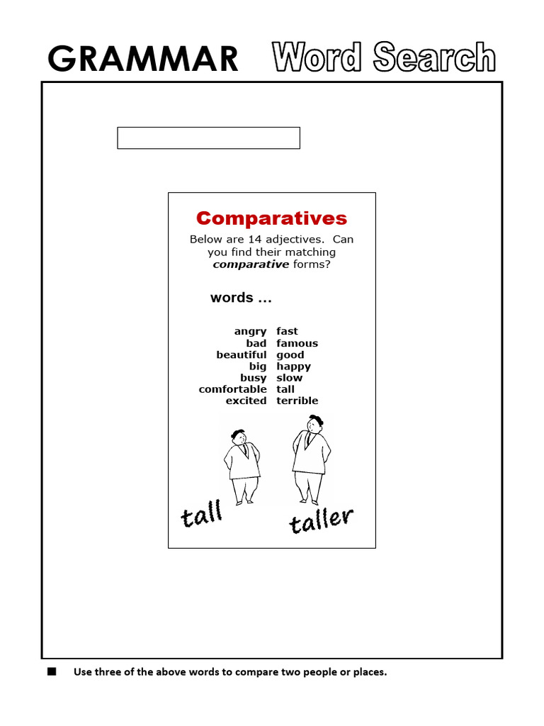 WORD SEARCH Comparative | PDF | Linguistic Morphology | Syntax