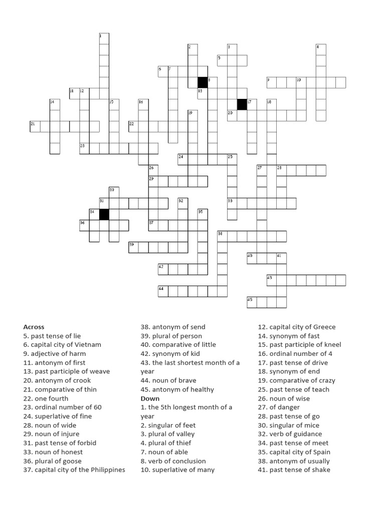 Cross Word Puzzle Crosswords | PDF