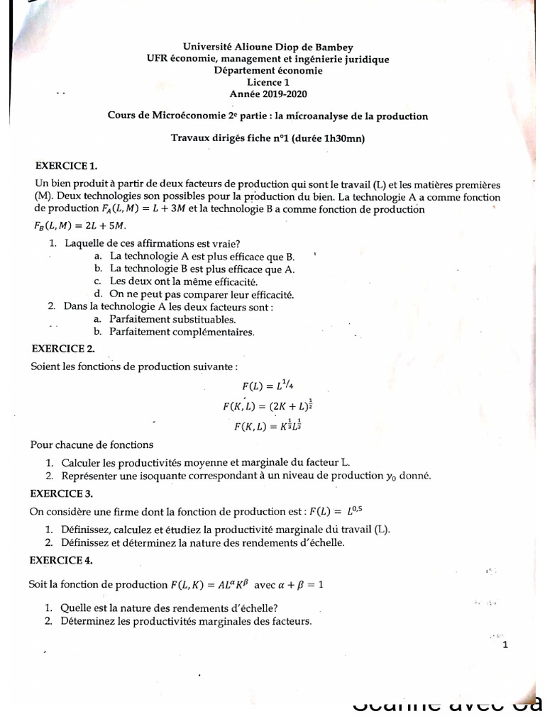 Corrigé TD 1, 2 Et 3 | PDF