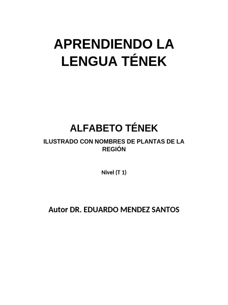 Alfabeto Lengua Tének Plantas 2025 | PDF | Escritura | Lingüística