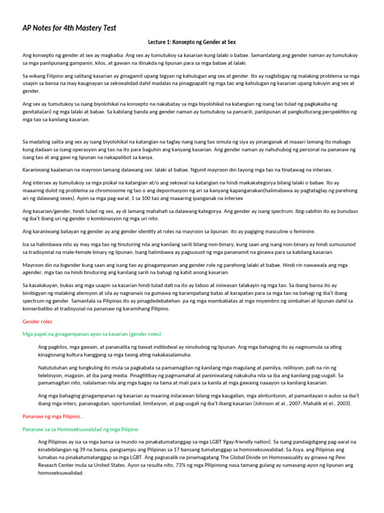 AP Notes 4th MT | PDF