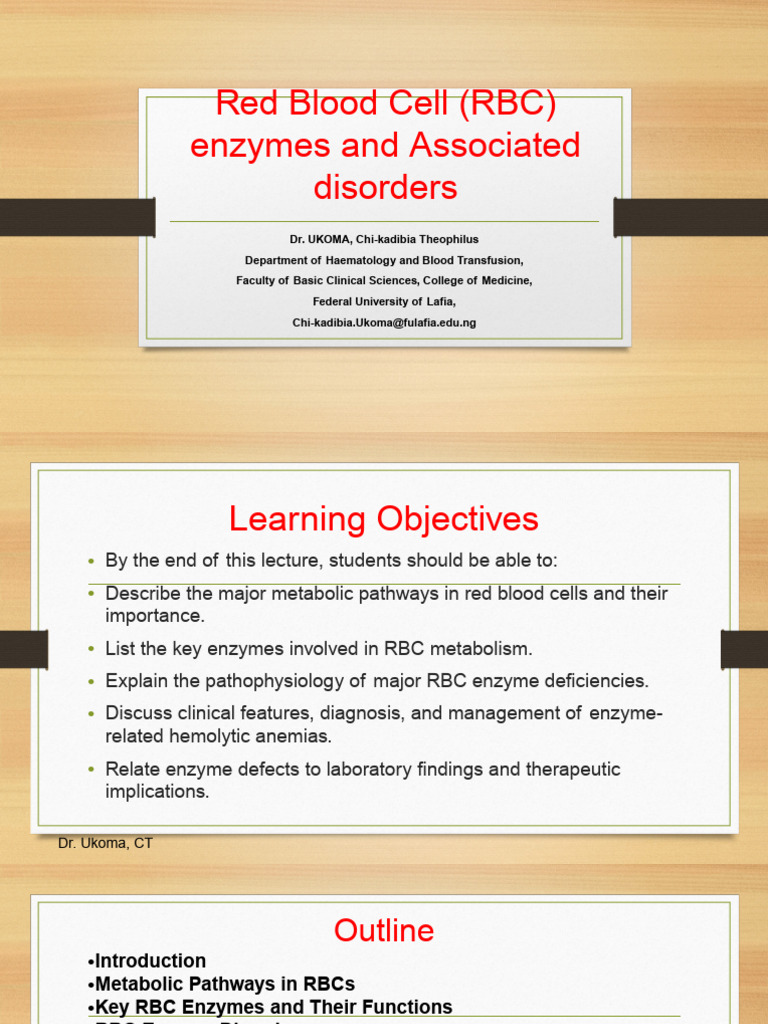 Red Blood Cell (RBC) Enzymes and | PDF | Adenosine Triphosphate ...