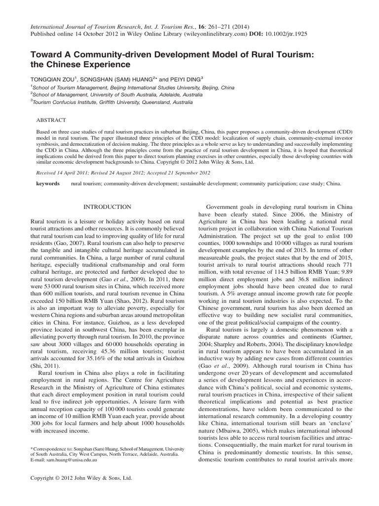 R6 - Toward A Community-Driven Development Model of Rural Tourism | PDF ...