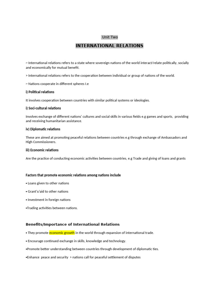 International Relations | PDF | Non Aligned Movement | United Nations