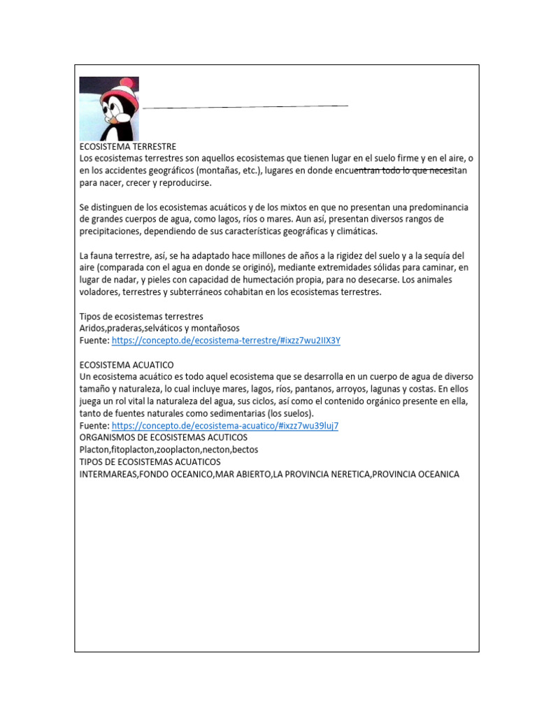 tarea ecologia 1 | PDF | Ecosistema | Ecosistema acuático