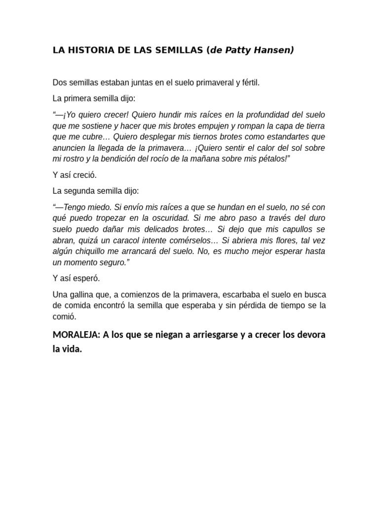 La Historia de Las Semillas | PDF