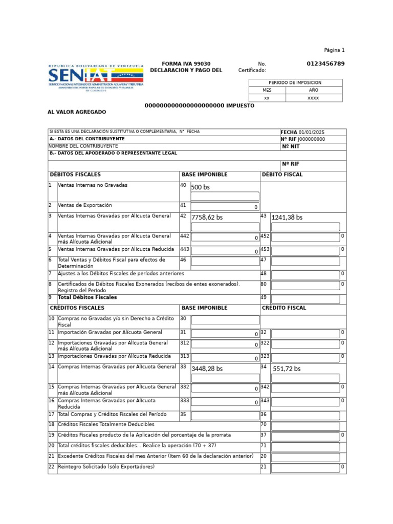 Declaración IVA Forma 30 | PDF | Impuesto al valor agregado | Impuestos