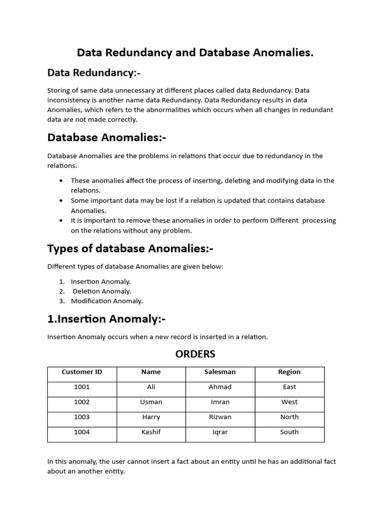 Data Redundancy and Database Anomalies | PDF | Databases | Computer Data