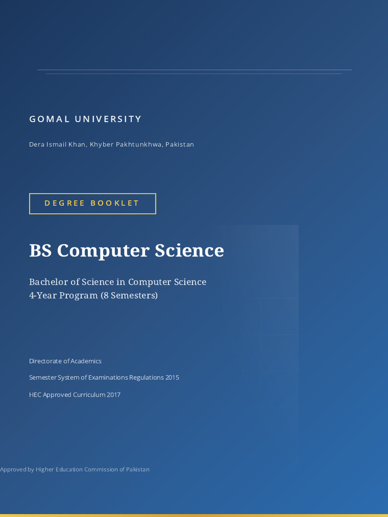 BS Computer Science Degree Booklet | PDF | Course Credit | Computer Science