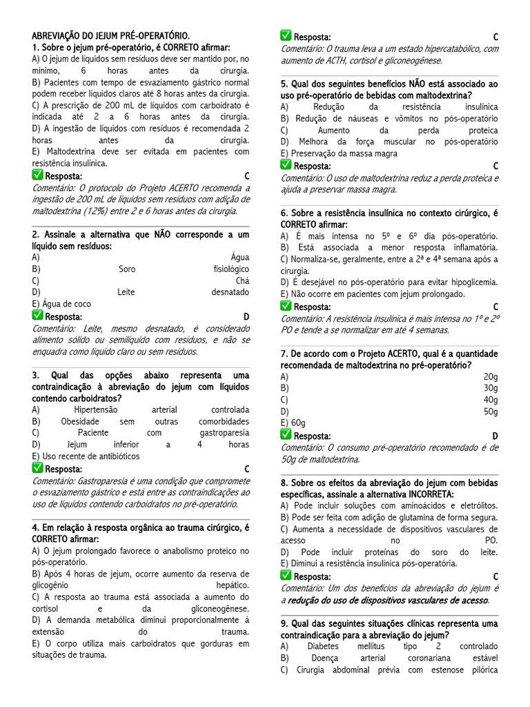 Questões Do Projeto ACERTO | PDF | Infecção | Diabetes