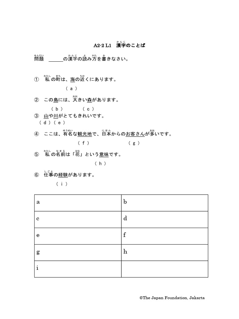 Kanji Bab 1 F | PDF