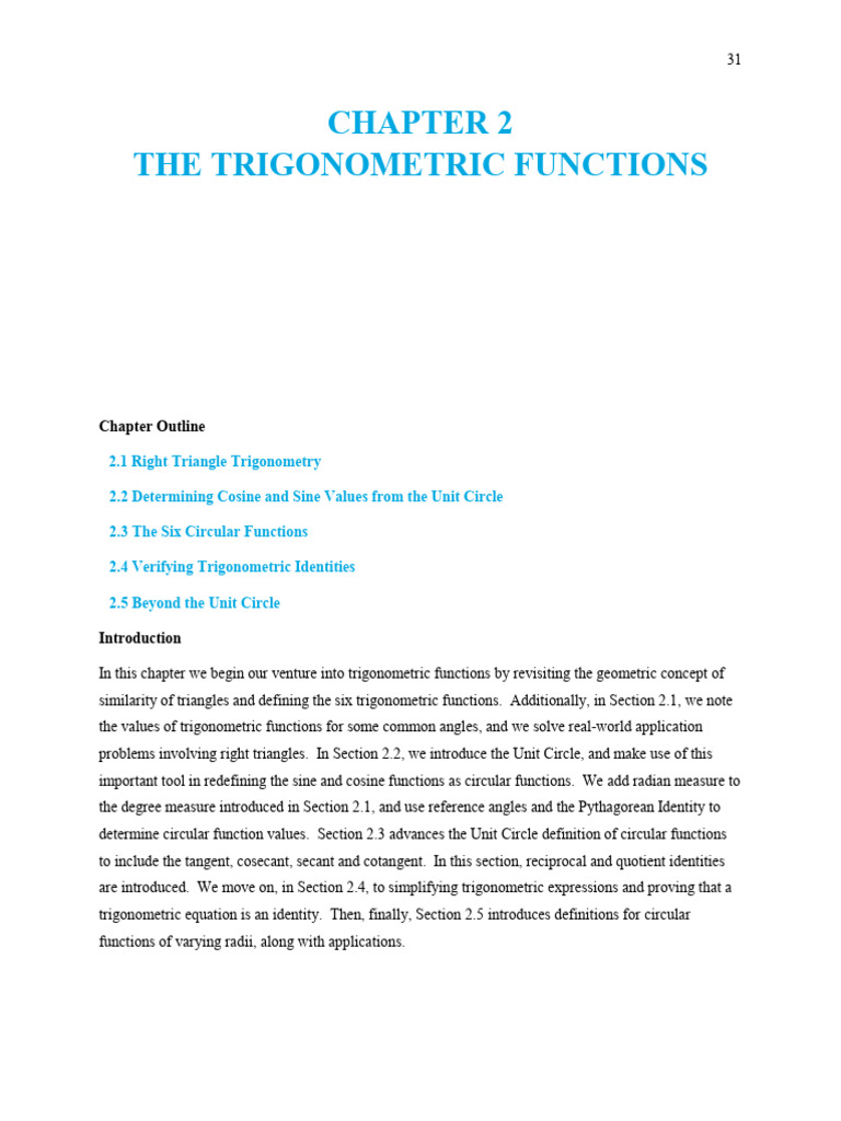 Chapter 2 Trigonometry | PDF | Trigonometric Functions | Trigonometry