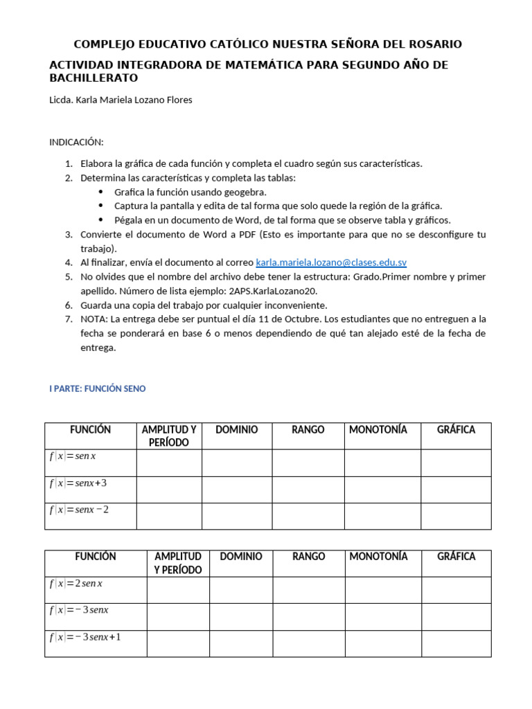 Actividad Integradora Funciones Circulares | PDF