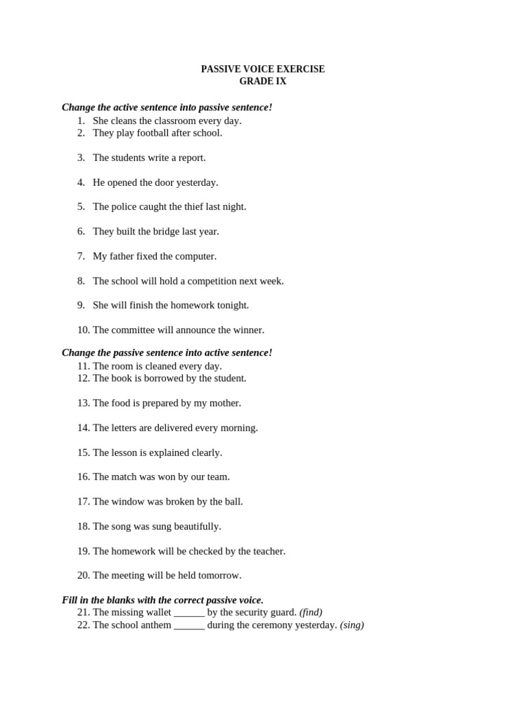 Passive Voice | PDF