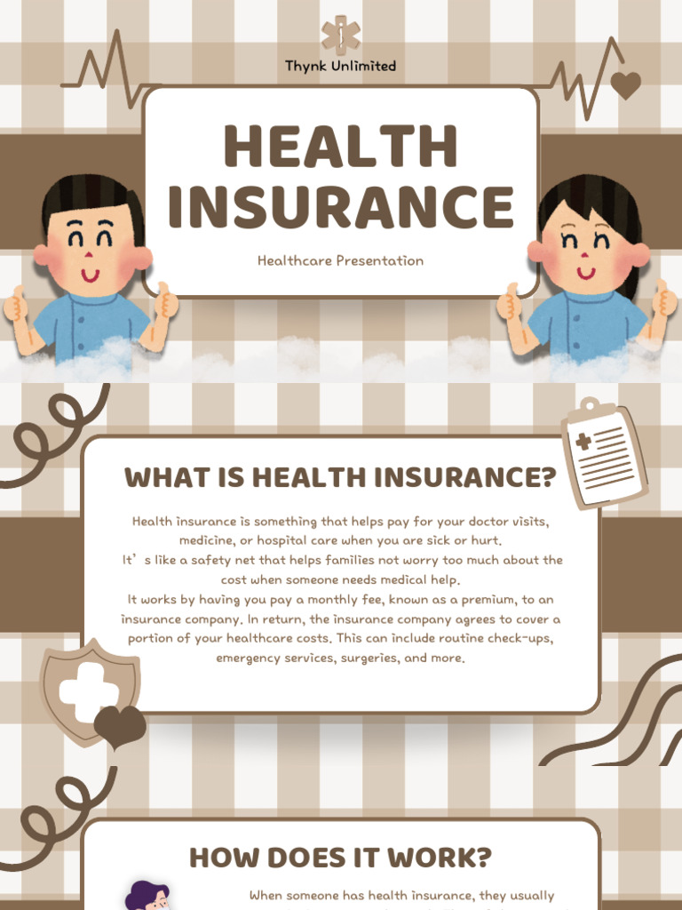 Brown and Blue Playful Health Insurance Healthcare Presentation | PDF