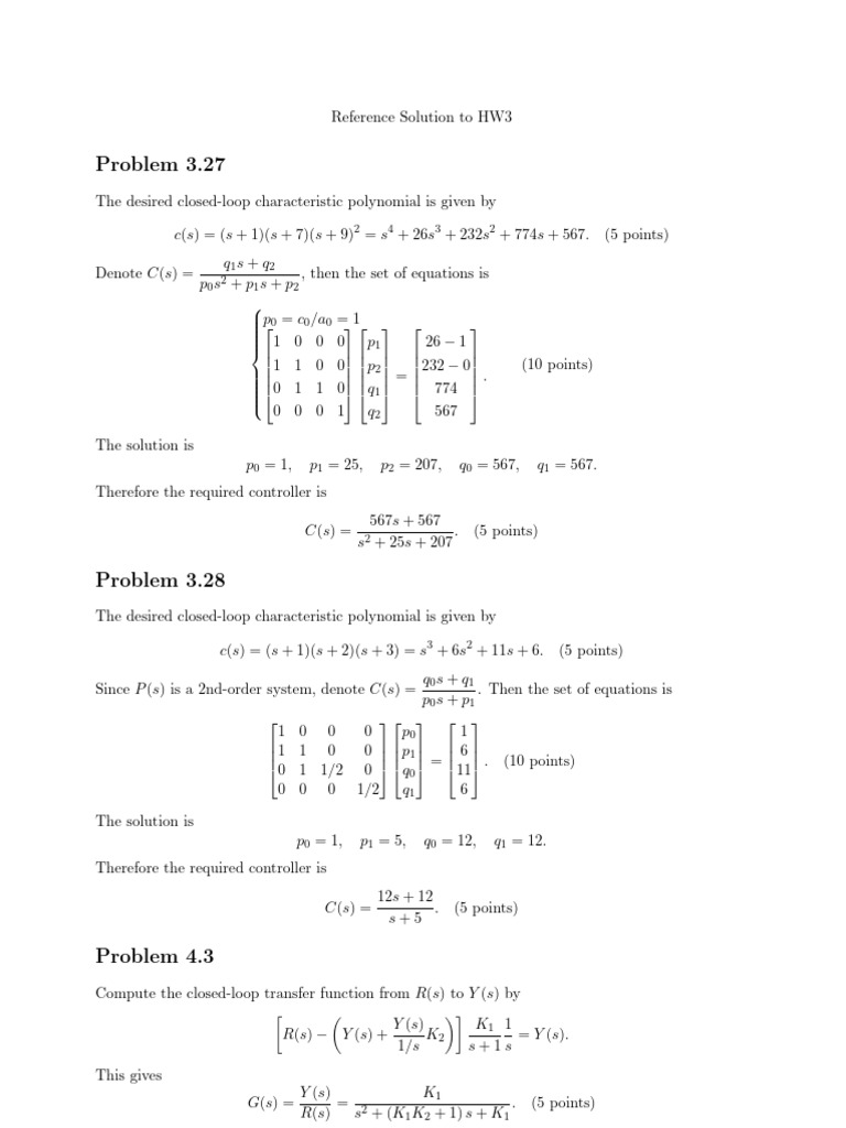 Reference Solution To HW3 PDF | PDF | Algebra | Algorithms
