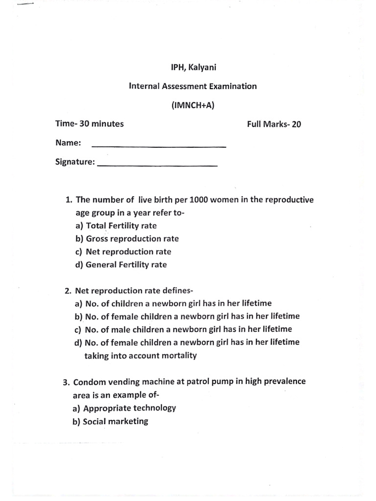 RMNCHA Question | PDF
