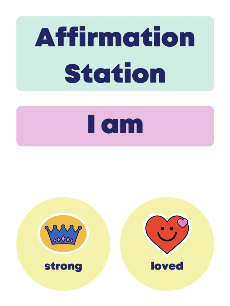 Pastel Affirmation Station Cut Outs | PDF