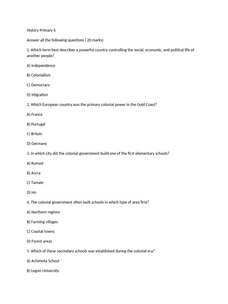History P 6 Midterm | PDF