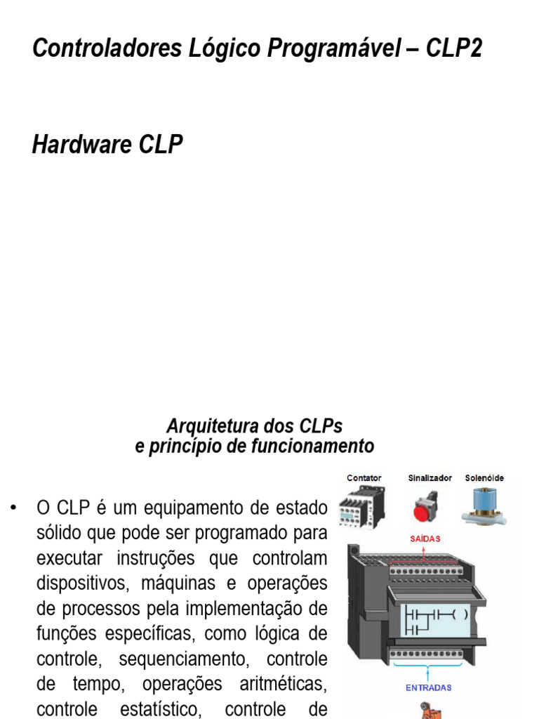Hardware CLP | PDF | Controlador lógico programável | Unidade central ...