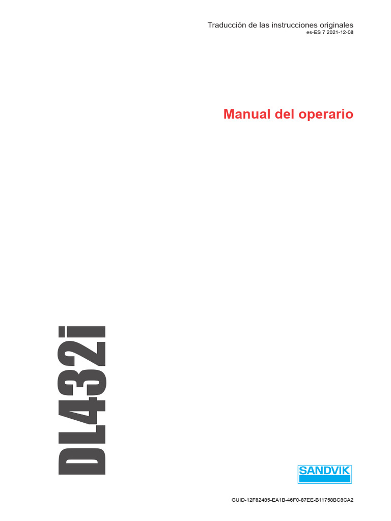 Manual de Perforación Sandvik Dl421 | PDF | Perforación | Ingeniería ...