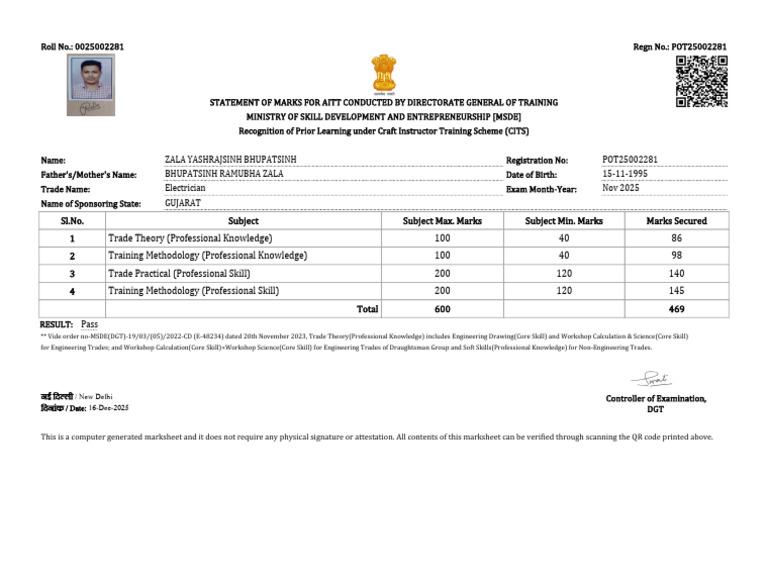 Cits Marksheet | PDF | Intelligence