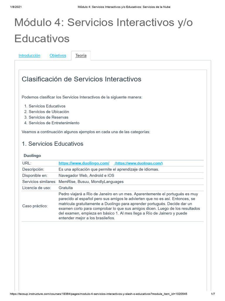 Módulo 4 - Servicios Interactivos Y - o Educativos - Servicios de La ...