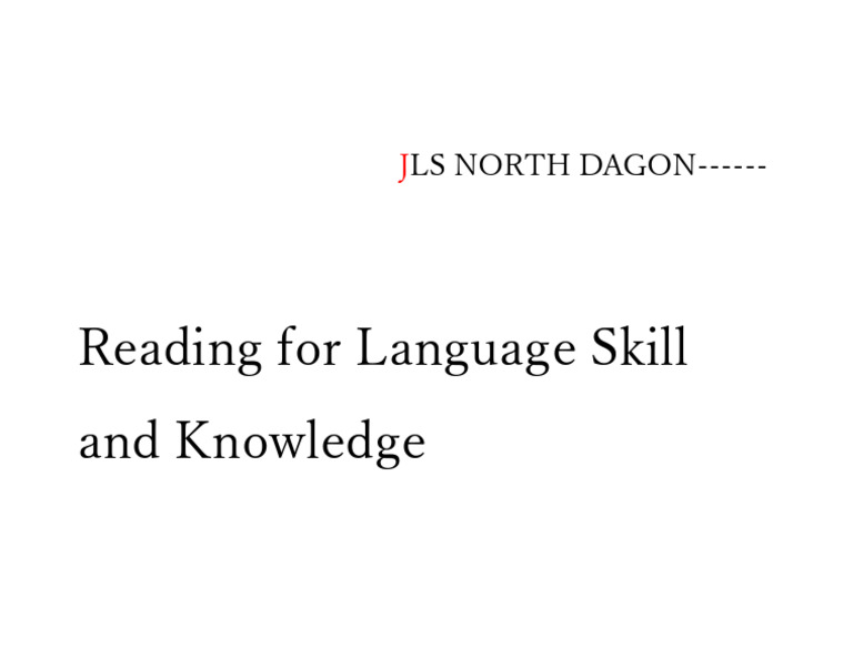 Reading For Language Skill and Knowledge | PDF