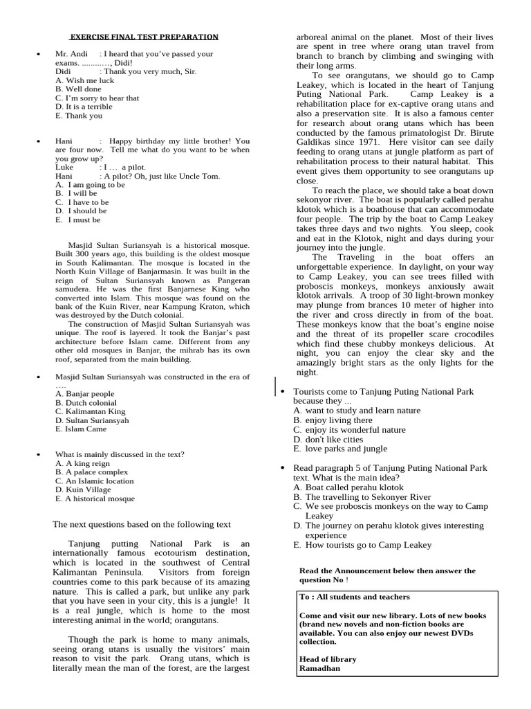 Exercise Saj 24 | PDF | Orangutan