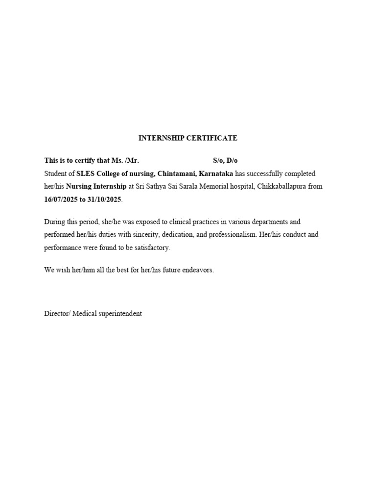 Internship Certificate | PDF