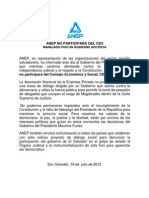 Anep No Participará Del Ces: Manejado Por Un Gobierno Golpista