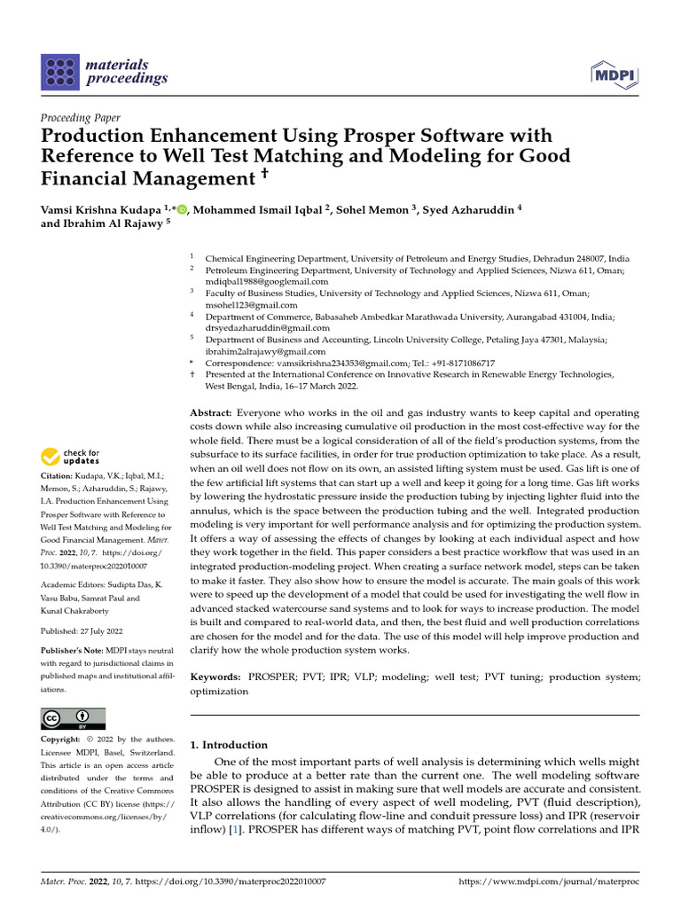 Production Enhancement Using Prosper Software With | PDF | Petroleum ...