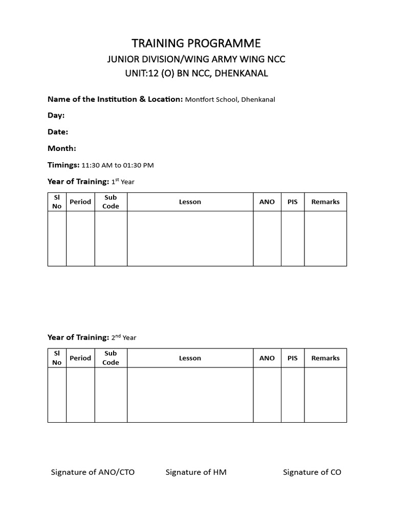 Daily Training Program | PDF