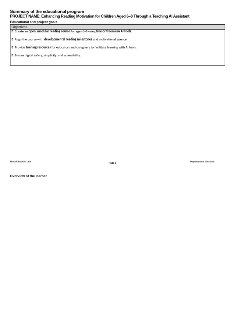 Educational Program Template and Examples Set3 | PDF | Learning ...