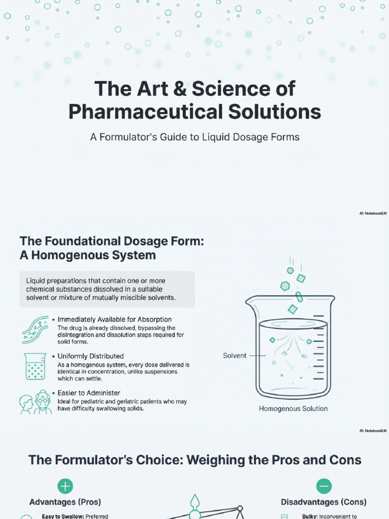 Pharmaceutical Solutions Art Science and Formulation | PDF
