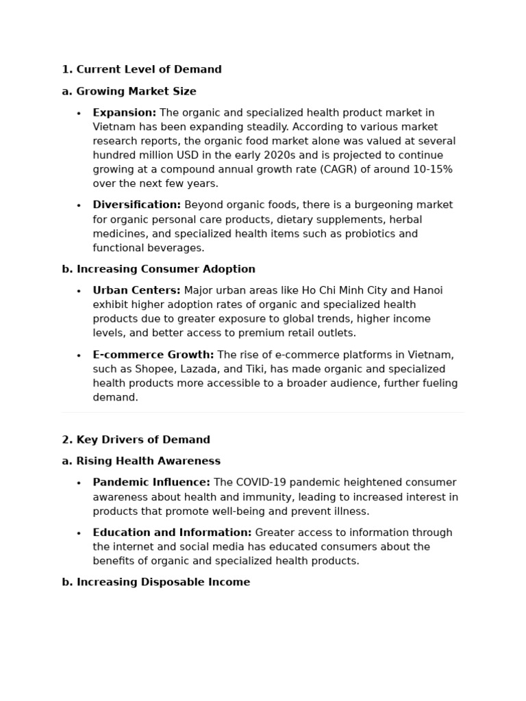 Current Level of Demand | PDF | Pricing | Marketing